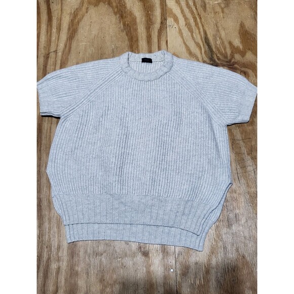 JOSEPH Rib-knit Short Sleeve Crewneck Pullover Sweater WomenM Beige @L1